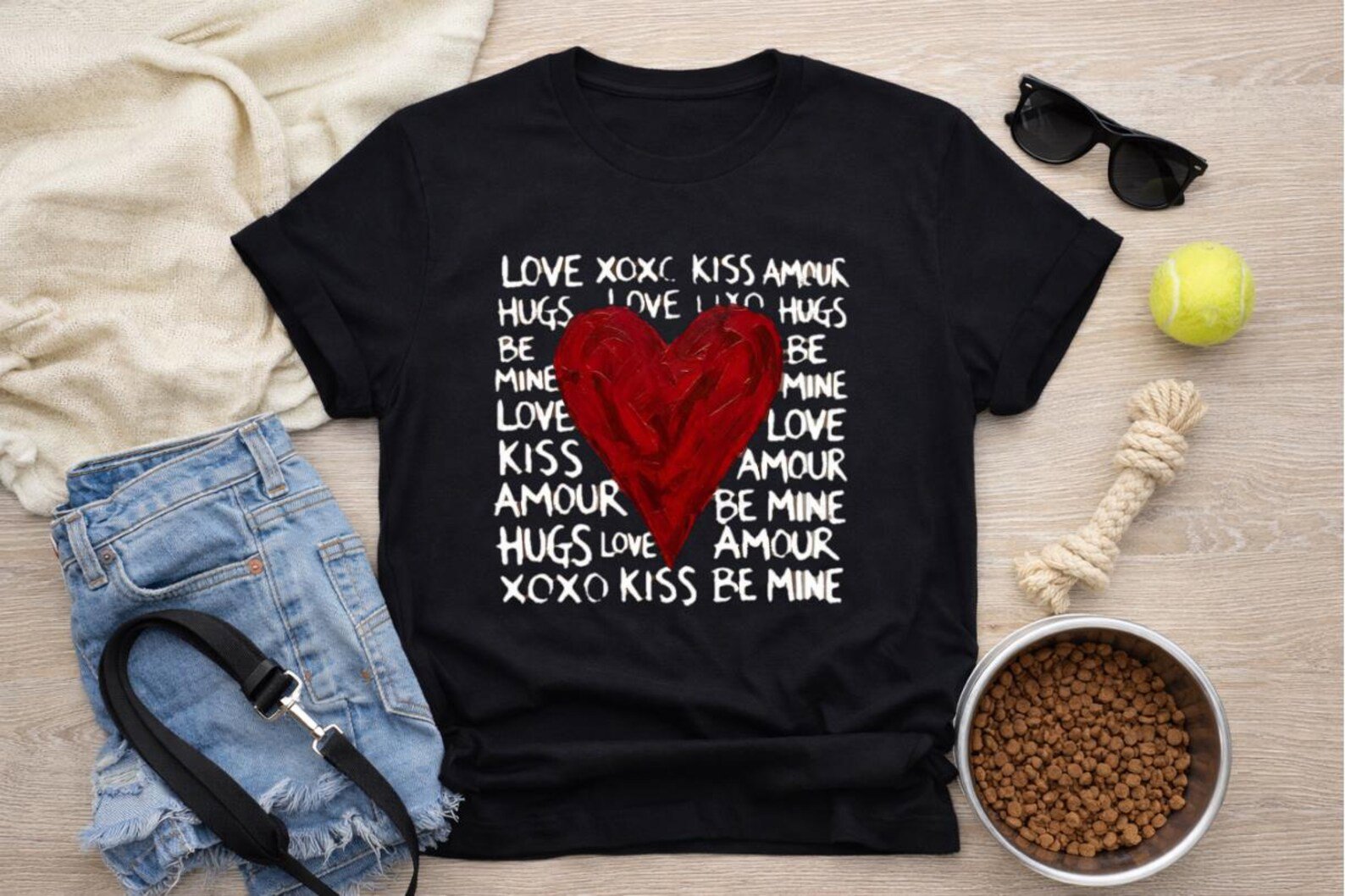 Valentine Sweatshirt, Red Heart Love Crewneck, Be Mine Hugs Kisses Sweatshirt, Cute Valentines Day Outfit, Romantic Gift for Her 10