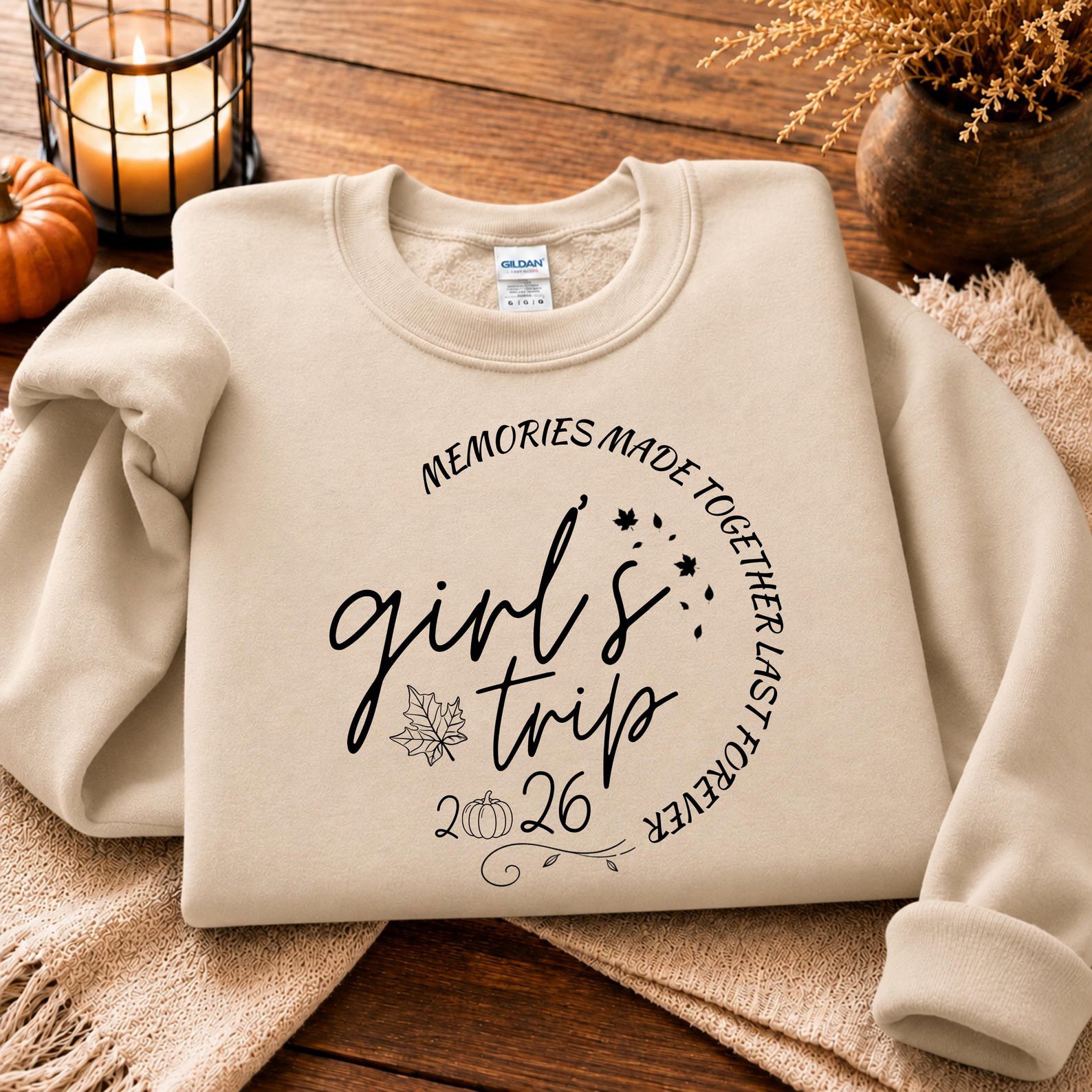Custom Girls Trip Sweatshirt, Personalized Year Matching Friends Fall Shirt 3