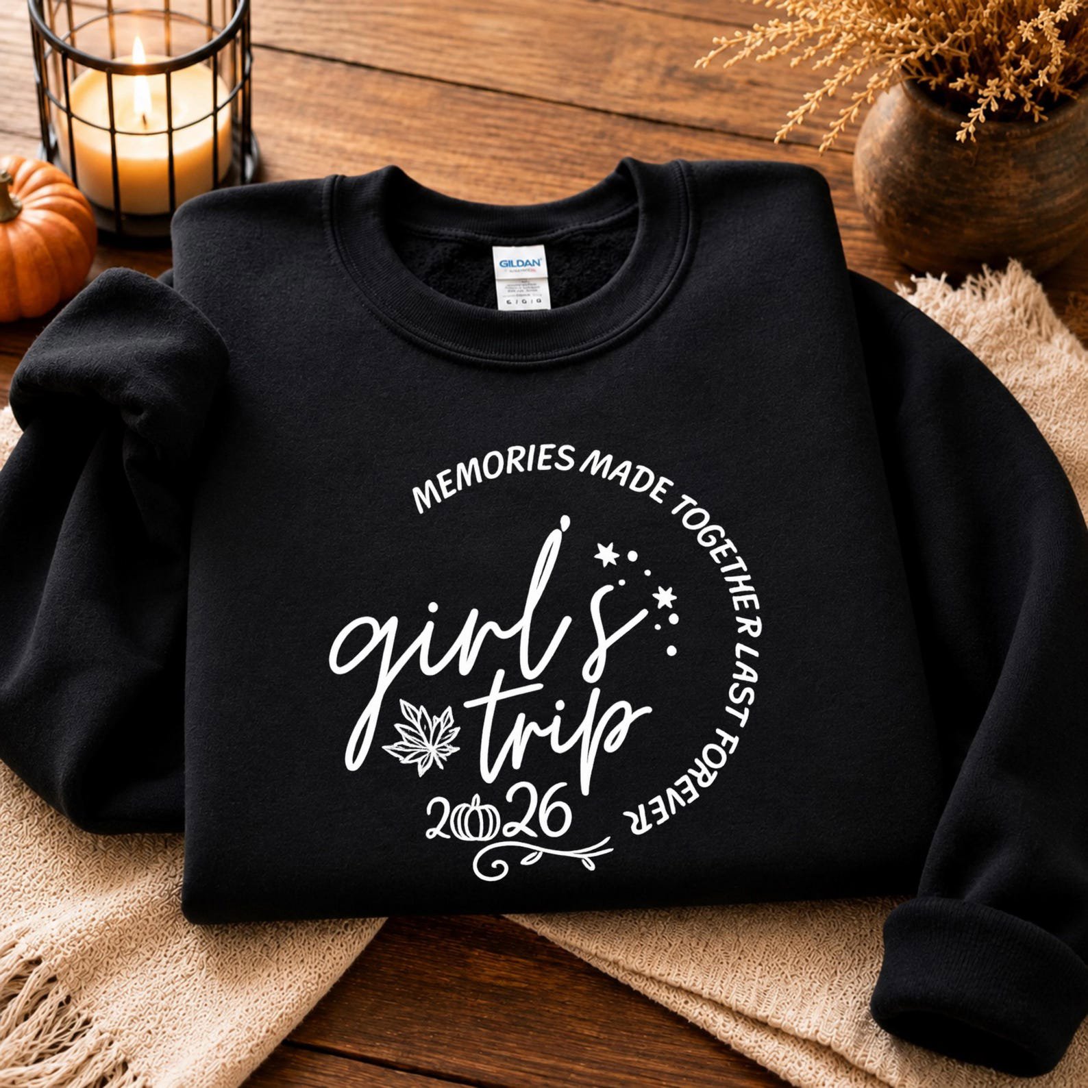 Custom Girls Trip Sweatshirt, Personalized Year Matching Friends Fall Shirt 7