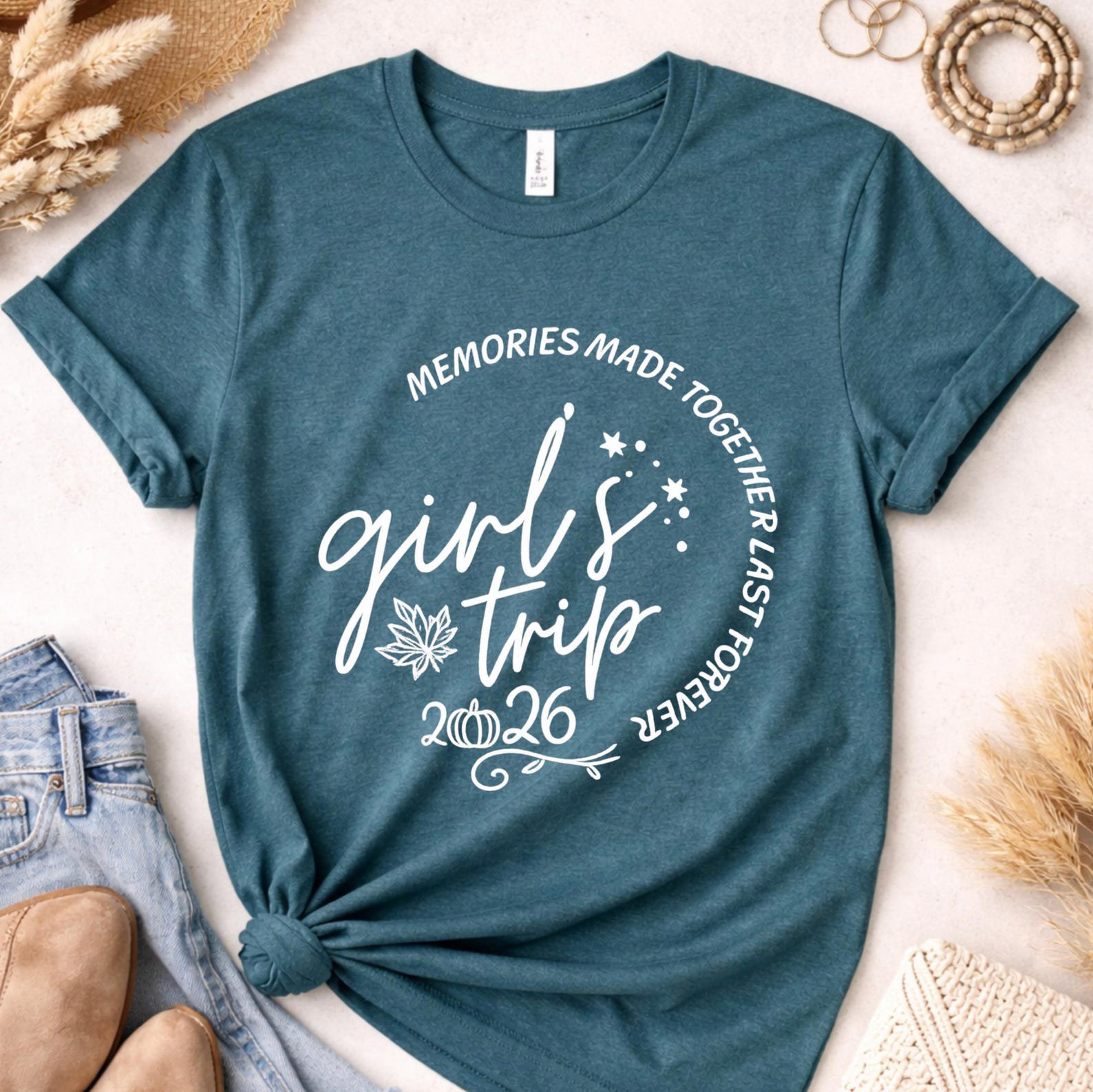 Custom Girls Trip Sweatshirt, Personalized Year Matching Friends Fall Shirt 9