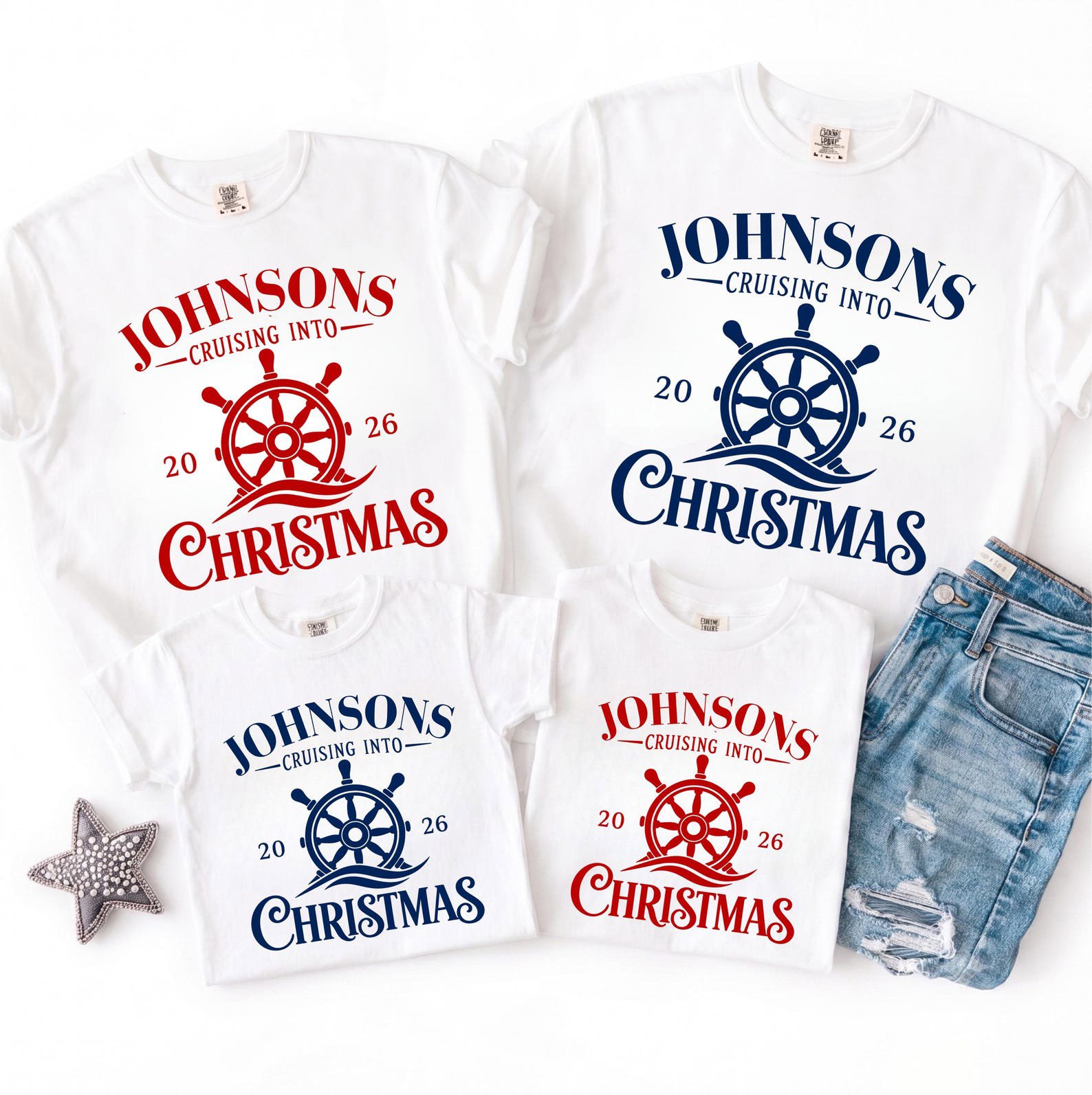 Custom Family Cruise Christmas Sweatshirt, Personalized Nautical Vacation Group Holiday Matching Outfit 3