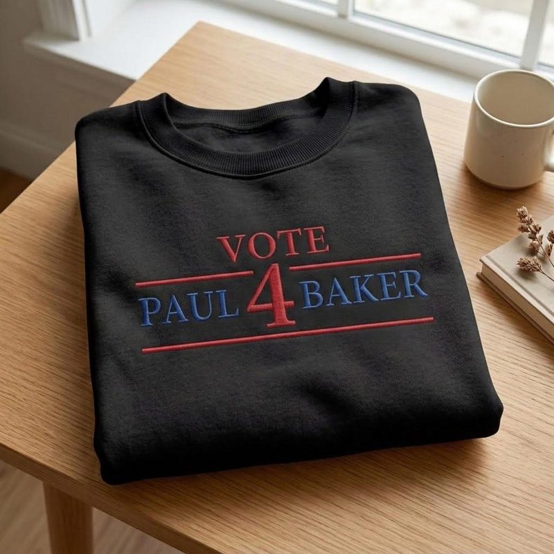 Vote Paul 4 Baker Embroidered Sweatshirt, Political Campaign Crewneck, Election Day Voting Shirt, Patriotic Statement Gift
