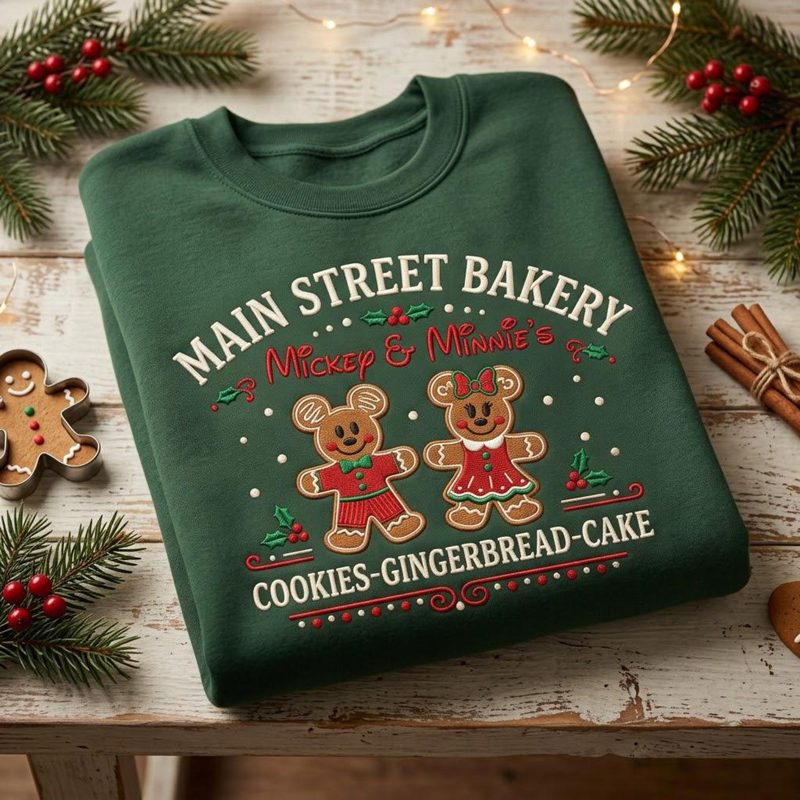 Christmas Cookie Embroidered Sweatshirt, Gingerbread Bakery Crewneck, Holiday Baking Lover Gift, Cozy Festive Winter Pullover