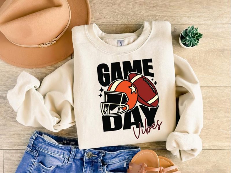 Game Day Vibes Shirt: Football Season Graphic Tee, Sports Mom Tee, Game Day bar hopping Shirts