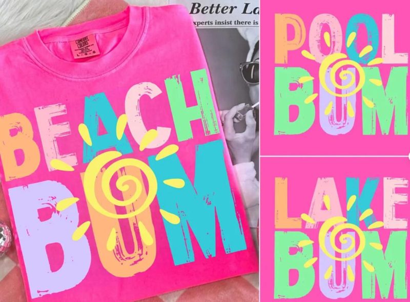 Retro Pool Bum Summer Graphic T-Shirt | Colorful Beach Vacation Aesthetic Tee
