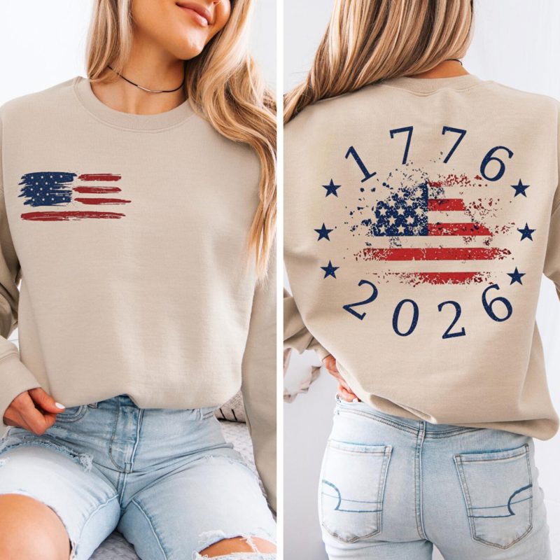 1776 2026 Patriotic Shirt, 4th of July Shirt, American Flag Tee, USA Independence Day Shirt, Red White Blue Tee