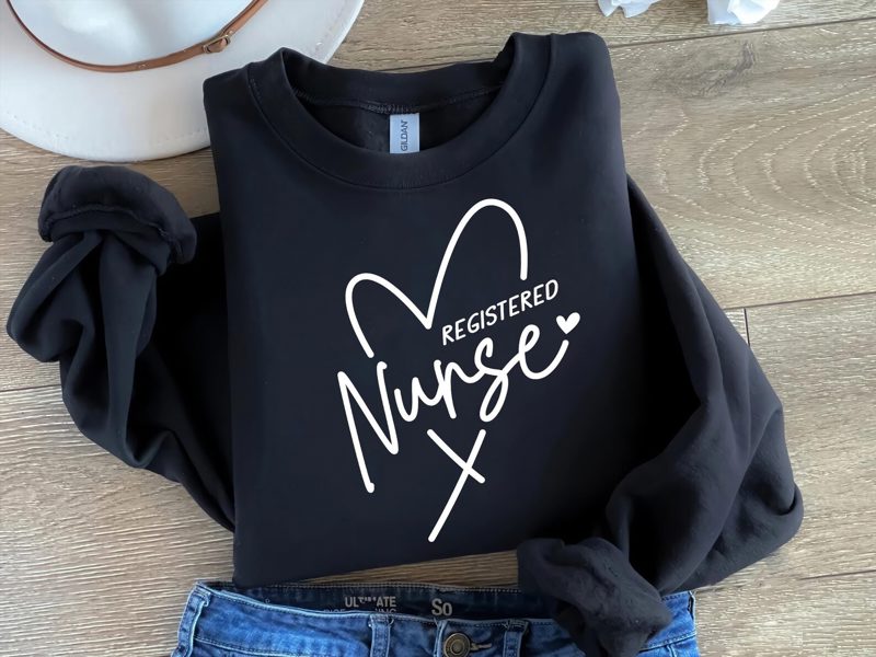 Registered Nurse Long Sleeve Shirt: RN Gift, Soft Cotton Blend