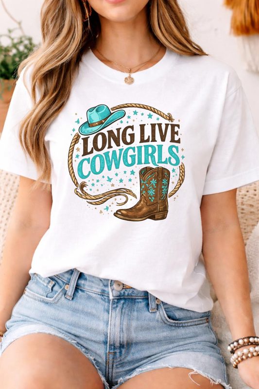 Long Live Cow Girl Tee, Matching Rodeo Shirt, Coutry Concert Outfit, Western Night Out Sweatshirt, Matching Mother Daughter Cowgirl Set