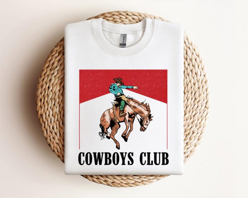 Cowboy Club Rodeo Sweatshirt: Wild West Graphic Tee